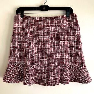 SHEIN Tweed Ruffle Mini Skirt